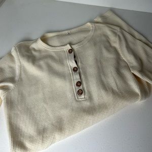 Brand new! Cream waffle shirt-perfect for pajamas